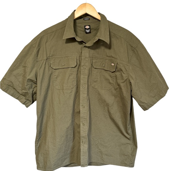 Dickies Utility Rip Stop Short Sleeve Shirt Men’s Size XL‎ Olive Green - Picture 2 of 7